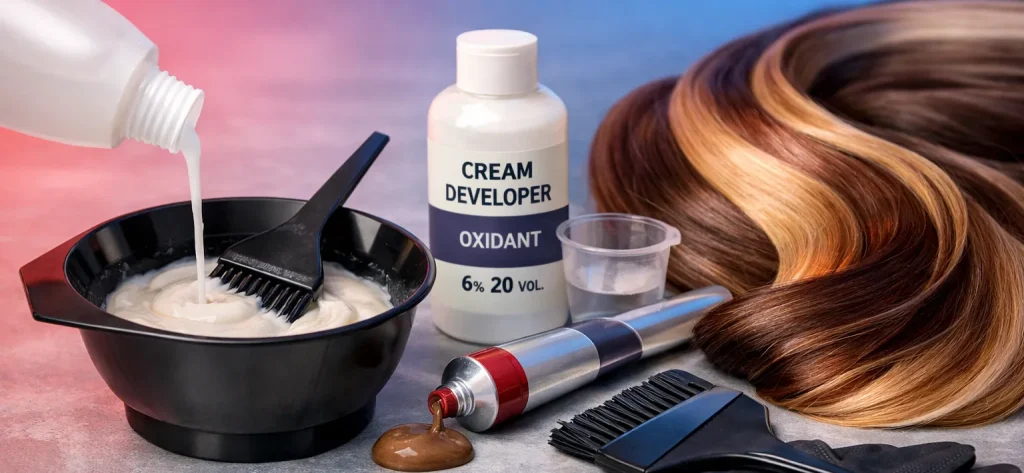 آموزش ترکیب رنگ مو با اکسیدان